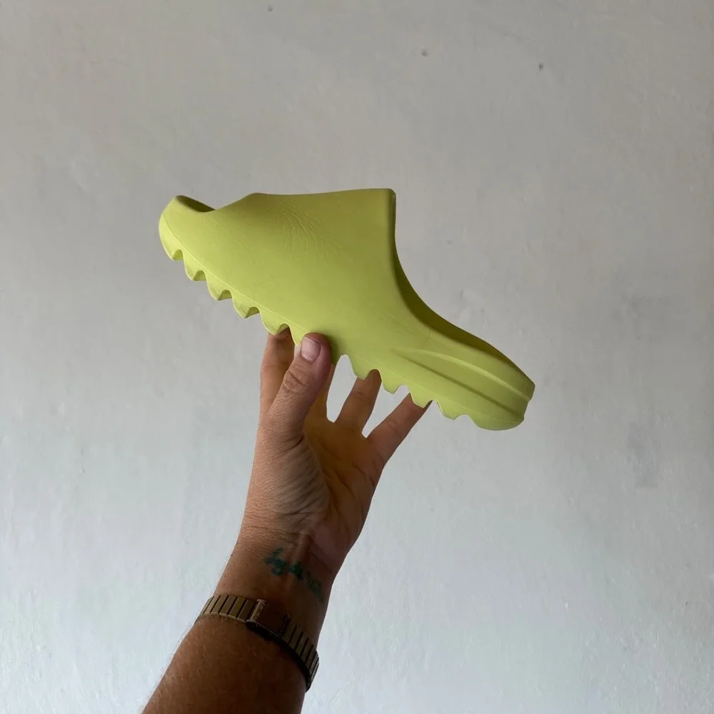Adidas Yeezy Slide Glow Green US 4 Foam Slip On Sandals HQ6447